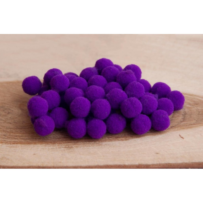 Velour pompoms 10mm Dark purple (32)