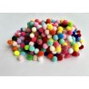 Velour pompom 8mm Mixed colors, 50 pieces