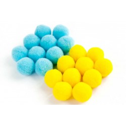 Pom pom set of 20 pieces 20mm Yellow and blue