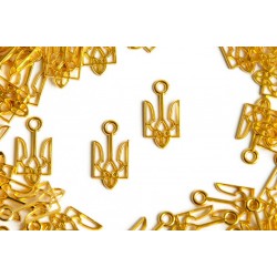 Металева підвіска 18х9мм Герб України (золото)