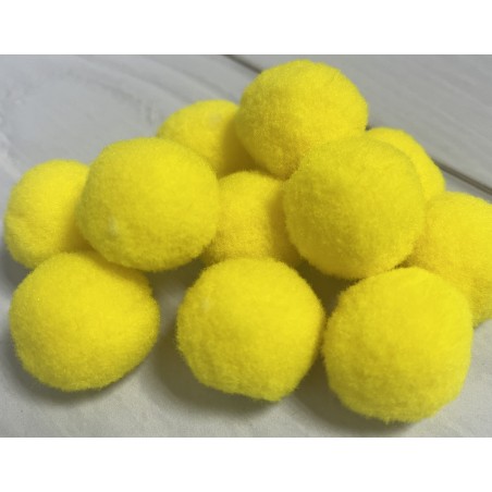 Velour pompoms 25mm Yellow (05)