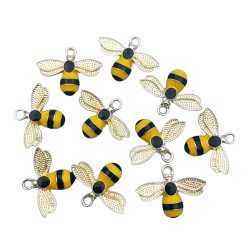Metal enamel pendant 23x17mm Bee