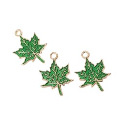 Підвіска металева з емаллю 18х14мм Кленовий листок
