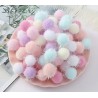 Velour pom poms 20mm Pastel lurex mix, 20 pcs