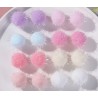 Velour pom poms 20mm Pastel lurex mix, 20 pcs