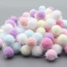Velour pom poms 20mm Pastel lurex mix, 20 pcs